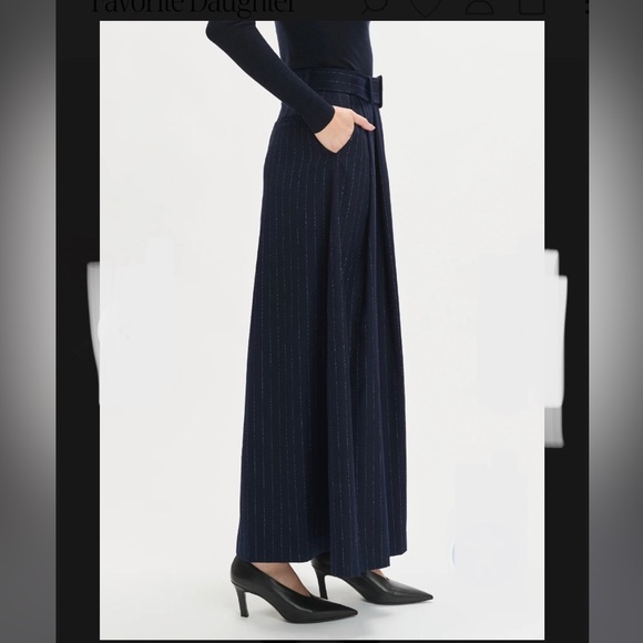 NEW FAVORITE DAUGHTER the gabby maxi skirt in Navy Pinstripe size 2 - Picture 7 of 15